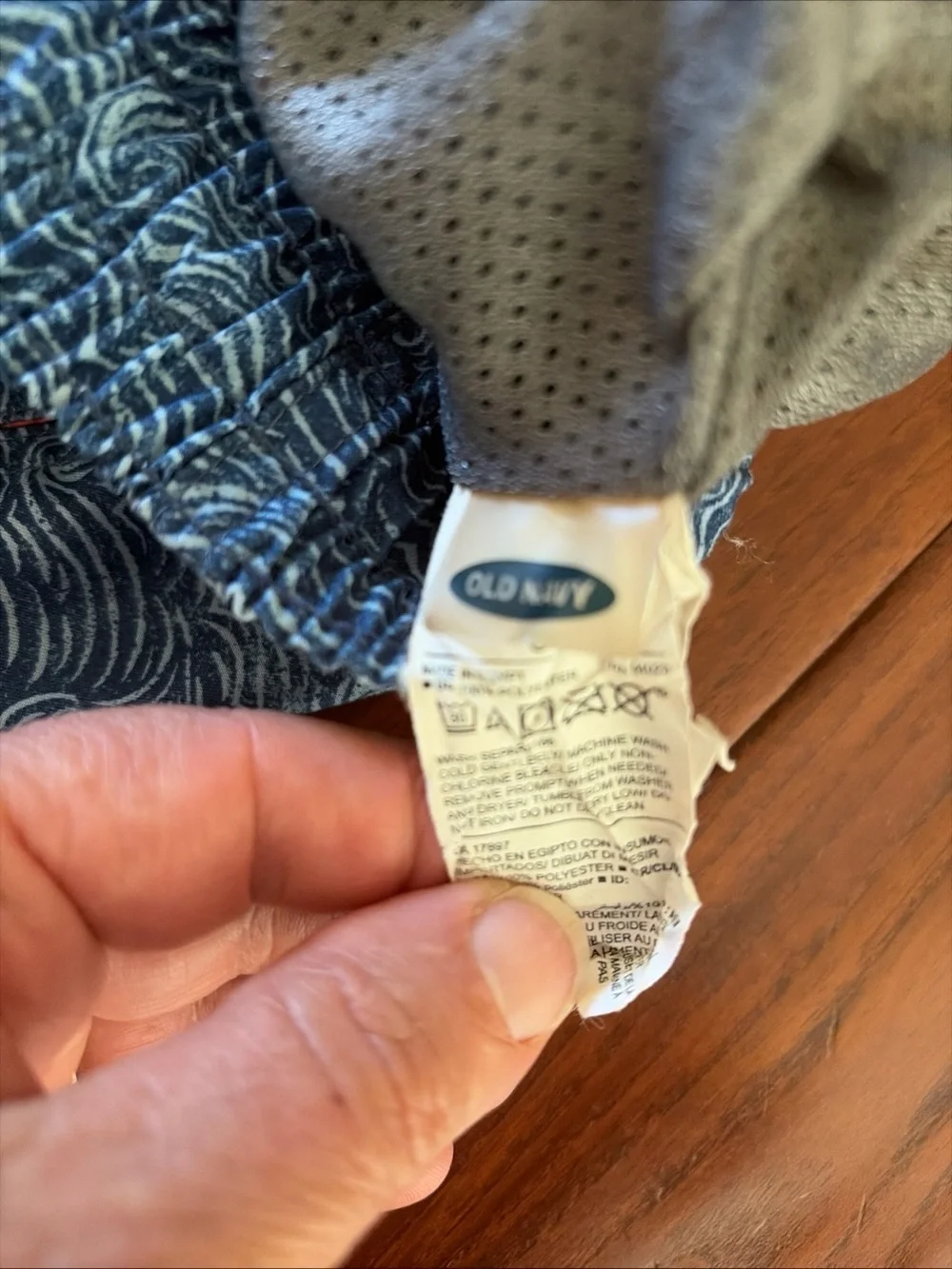 Old Navy Swim Trunks Men's Small Crabs Blue Waves Mesh Pockets Elastic Tie Waist